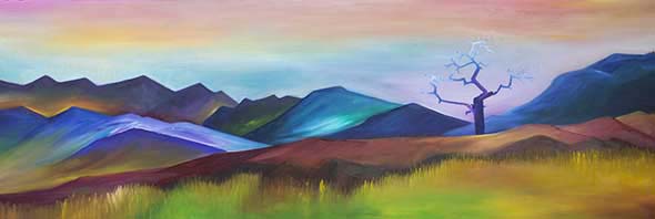 geometry landscape oil painting